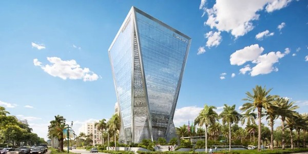 邁阿密金融新地標封頂，造型如“倒金字塔”